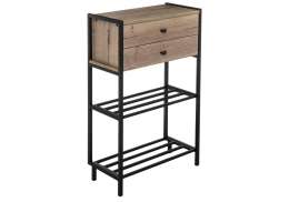 Прихожая Диана дуб велингтон / черный матовый (60x30x101)