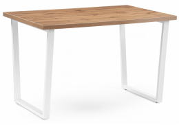 Стол деревянный Лота Лофт 120х75 белый матовый / дуб крафт золотой (75x75)
