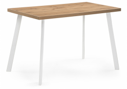 Стол деревянный Тринити Лофт 120 25 мм белый матовый / дуб крафт золотой (60x75)