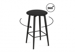 Барный стул Гангток крутящийся черный / черный матовый (36x36x64)