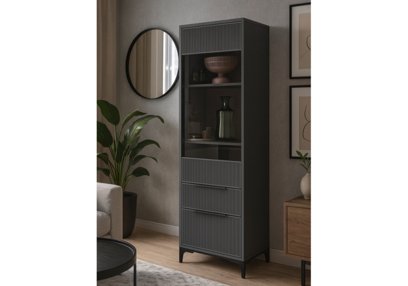 Стеллаж Иадама графит / графит софт (55x40,3x196)