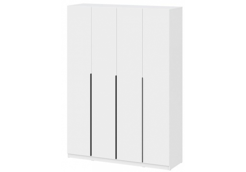 Шкаф Даиго четырехстворчатый белый текстурный (160,1x50,6x221,6). 