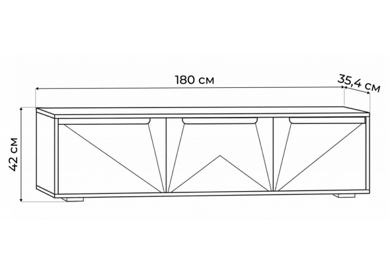 ТВ-тумба Эльверум черный / серый софт (180x35,4x42)