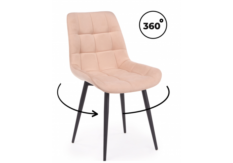 Стул на металлокаркасе Челси 360 К бежевый (zd 210) / черный np (50x60x80). 